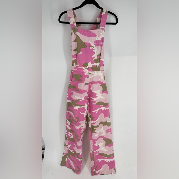 Melody Ehsani Pants - ME Melody Eshani Streetwear Y2K Pink and Green Camouflage Baggy Overalls